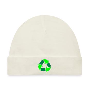 Recycling Symbol Grüne Pfeile Kreislauf Abfall - Baby Premium Organic Mütze - Naturweiß - Vorne