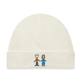 Paar - Baby Premium Organic Mütze - Naturweiß - Vorne