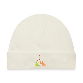 Motiv Dinos Liebe - Baby Premium Organic Mütze - Naturweiß - Vorne