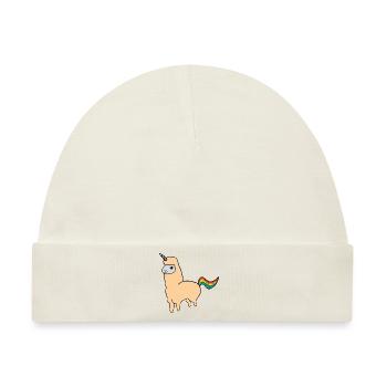 Alpaka Einhorn - Baby Premium Organic Mütze - Naturweiß - Vorne