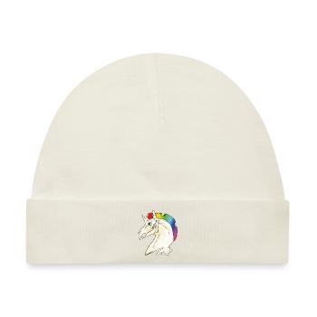 Einhorn Schädel - Baby Premium Organic Mütze - Naturweiß - Vorne