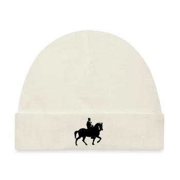 Pferd und Reiter | Ritter | Lanze Reiten Rüstung - Baby Premium Organic Mütze - Naturweiß - Vorne