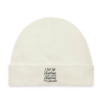 Weihnachten Mistelzweig Efeu Dezember Geschenk - Baby Premium Organic Mütze - Naturweiß - Vorne