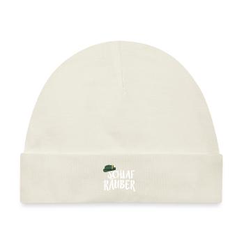 SCHLAF RÄUBER KINDER SCHLAFLOS KINDER SPRUCH KIND - Baby Premium Organic Mütze - Naturweiß - Vorne