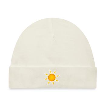 regenbogen sonne wolken wetter rainbow sun cloud50 - Baby Premium Organic Mütze - Naturweiß - Vorne