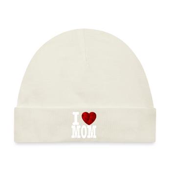 I love Mom T Shirt Geschenk Rubin Herz mama - Baby Premium Organic Mütze - Naturweiß - Vorne