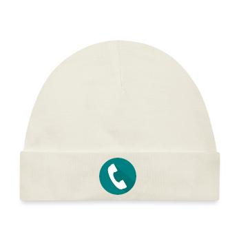 telephone mobiltelefon handy funktelefon retro13 - Baby Premium Organic Mütze - Naturweiß - Vorne