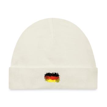 Deutsch Flagge Graffiti - Baby Premium Organic Mütze - Naturweiß - Vorne