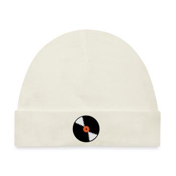Schallplatten symbol - Baby Premium Organic Mütze - Naturweiß - Vorne