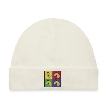 Pferde Pop-Art - Baby Premium Organic Mütze - Naturweiß - Vorne