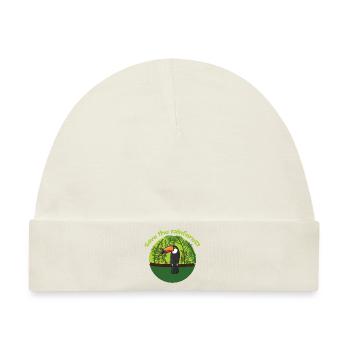 Tukan Vogel als Symbol für Rettung des Regenwaldes - Baby Premium Organic Mütze - Naturweiß - Vorne