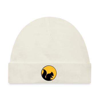 mond nacht sonne kreis rund logo silhouette schwar - Baby Premium Organic Mütze - Naturweiß - Vorne