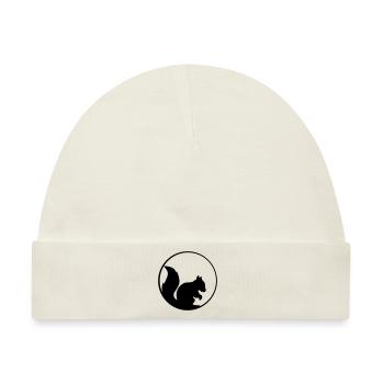 nacht mond sonne kreis rund logo silhouette schwar - Baby Premium Organic Mütze - Naturweiß - Vorne