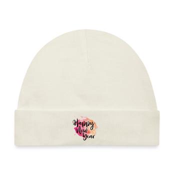 neu Frohes Neues Jahr - Baby Premium Organic Mütze - Naturweiß - Vorne