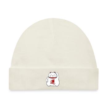 Maneki-neko - Baby Premium Organic Mütze - Naturweiß - Vorne