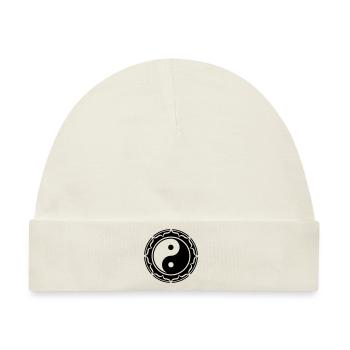Yin Yang Lotus, Chinesisches Symbol Taiji, Tao - Baby Premium Organic Mütze - Naturweiß - Vorne