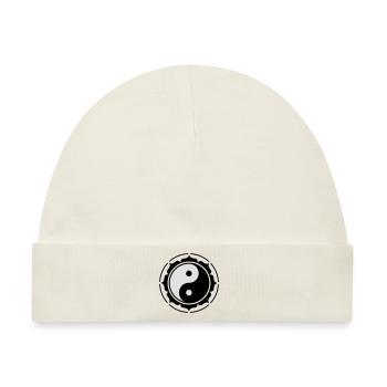 Yin Yang Lotus, Chinesisches Symbol Taiji, Tao - Baby Premium Organic Mütze - Naturweiß - Vorne