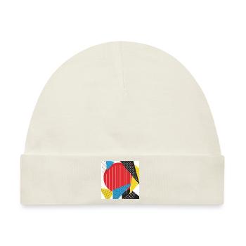 Geometrie Collage Abstrakt Farben - Baby Premium Organic Mütze - Naturweiß - Vorne