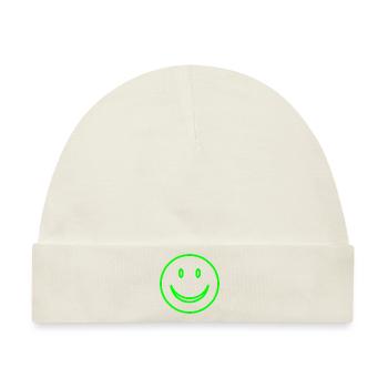 Lachendes Gesicht - Smile - Baby Premium Organic Mütze - Naturweiß - Vorne