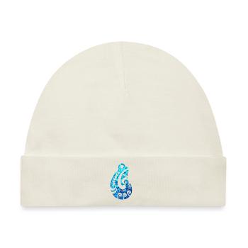 Maori Fischhaken Hei Matau Tribal Tattoo Paua - Baby Premium Organic Mütze - Naturweiß - Vorne