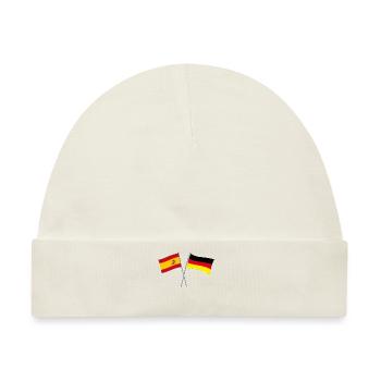 Spanien Deutschland Fahne - Baby Premium Organic Mütze - Naturweiß - Vorne