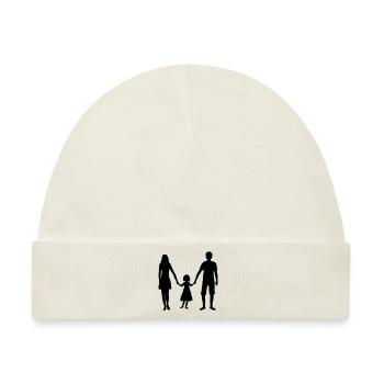 kleine familie mutter mama mom muttertag vater pap - Baby Premium Organic Mütze - Naturweiß - Vorne