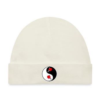 ping pong, yin yang team - Baby Premium Organic Mütze - Naturweiß - Vorne