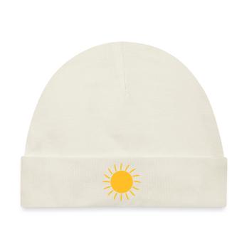 Leuchtende Sonne - Baby Premium Organic Mütze - Naturweiß - Vorne