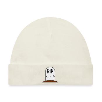 Grabstein RIP Tod Grab - Baby Premium Organic Mütze - Naturweiß - Vorne
