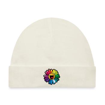Smiley Colourful Daisy - Baby Premium Organic Mütze - Naturweiß - Vorne