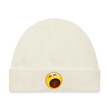 Smiley Sad - Baby Premium Organic Mütze - Naturweiß - Vorne