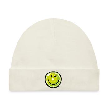 Smiley Lime - Baby Premium Organic Mütze - Naturweiß - Vorne