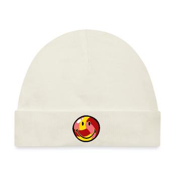 Smiley Beach Volleyball - Baby Premium Organic Mütze - Naturweiß - Vorne