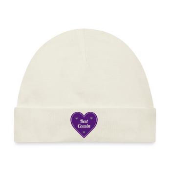 Onkel / Tante / Vetter / Cousin / Kusine - Baby Premium Organic Mütze - Naturweiß - Vorne