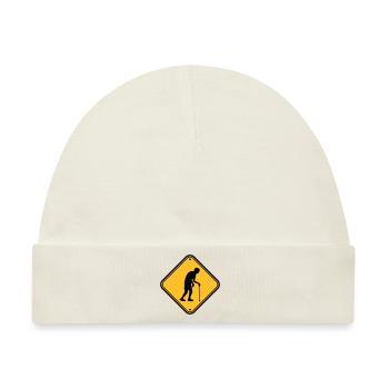 Achtung Altenheim Schild - Baby Premium Organic Mütze - Naturweiß - Vorne