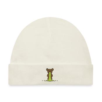 Teddy kotzt Teddy pukes Bär - Baby Premium Organic Mütze - Naturweiß - Vorne