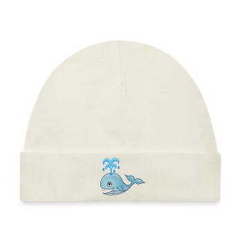 Wal, kleiner Wal, Blauwal, Babytiere, Meer, whale - Baby Premium Organic Mütze - Naturweiß - Vorne