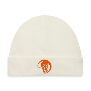 Stier Tier-Kreis-Logo - Baby Premium Organic Mütze - Naturweiß - Vorne