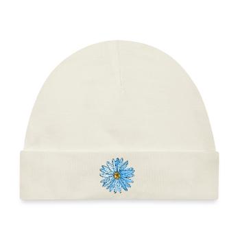 Blume blau dreieck polygon art - Baby Premium Organic Mütze - Naturweiß - Vorne