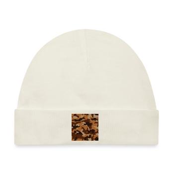 camouflage braun - Baby Premium Organic Mütze - Naturweiß - Vorne