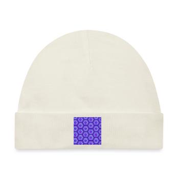 Karo Muster rosa pink blau kariert neon - Baby Premium Organic Mütze - Naturweiß - Vorne
