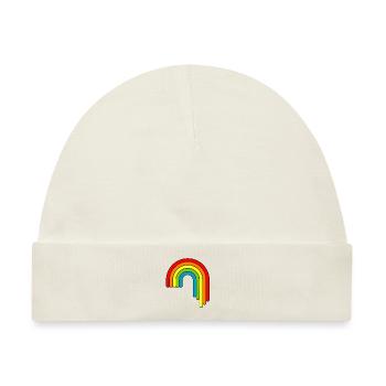 Regenbogen Rainbow - Baby Premium Organic Mütze - Naturweiß - Vorne