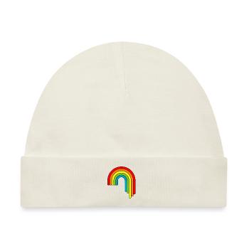 Regenbogen Rainbow - Baby Premium Organic Mütze - Naturweiß - Vorne