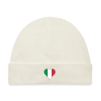Mein Herz schlägt für Italien - Baby Premium Organic Mütze - Naturweiß - Vorne