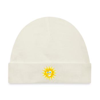 Sonne Sommer Sonnenstrahlen - Baby Premium Organic Mütze - Naturweiß - Vorne