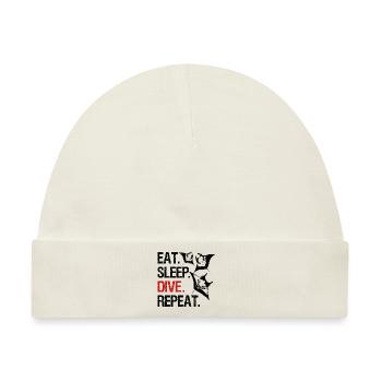 Eat Sleep Dive Repeat - Manta Schwarm - Baby Premium Organic Mütze - Naturweiß - Vorne