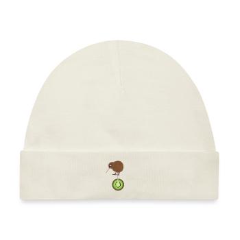 Kiwivogel auf dem Kiwieinrad Shirt - Baby Premium Organic Mütze - Naturweiß - Vorne