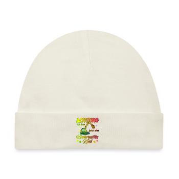 Kindergarten Kind Junge Geschenk Bagger - Baby Premium Organic Mütze - Naturweiß - Vorne