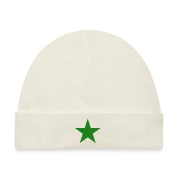 grüner Stern green Star star - Baby Premium Organic Mütze - Naturweiß - Vorne
