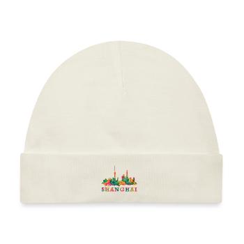 Skyline Shanghai Impression China Souvenir Gift - Baby Premium Organic Mütze - Naturweiß - Vorne